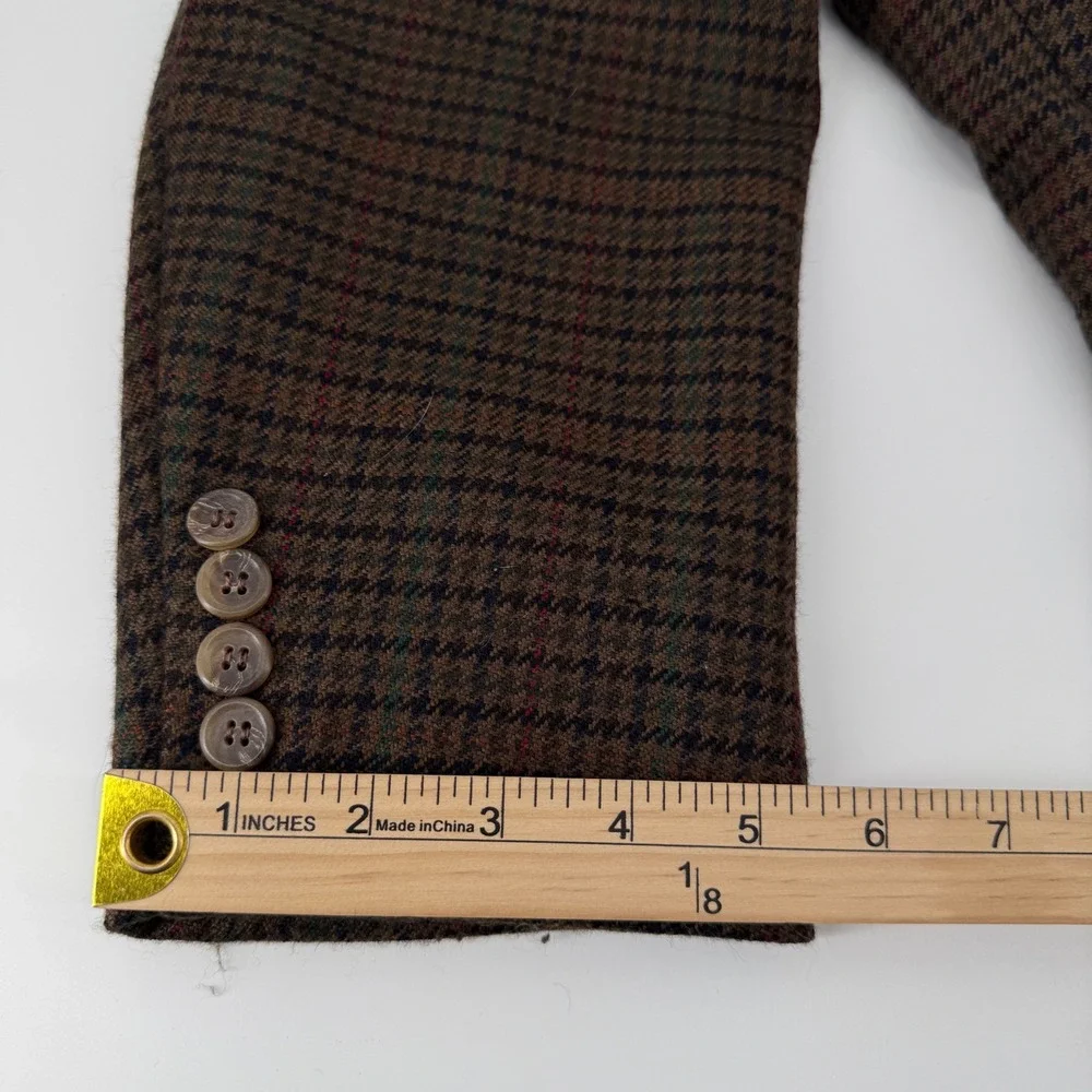Country Britches Blazer Mens L Brown Houndstooth Wool Nordstrom Sport Coat